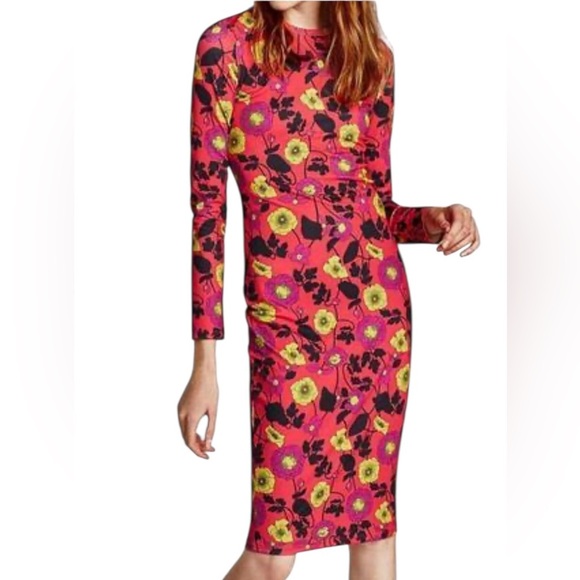 Zara Pink and Yellow Floral Long Sleeve Dress - Picture 1 of 5